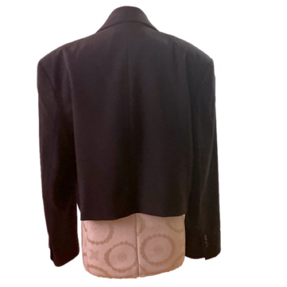 Zara Black Cropped Tuxedo Blazer Large - Picture 4 of 6